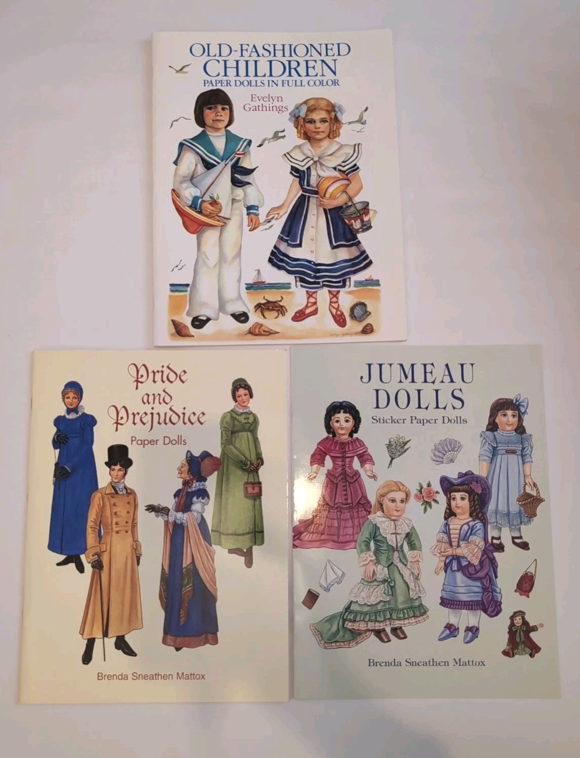 Lot 3 New Dover Paper Dolls Books Jumeau, Pride Prejudice Old-Fashioned Children