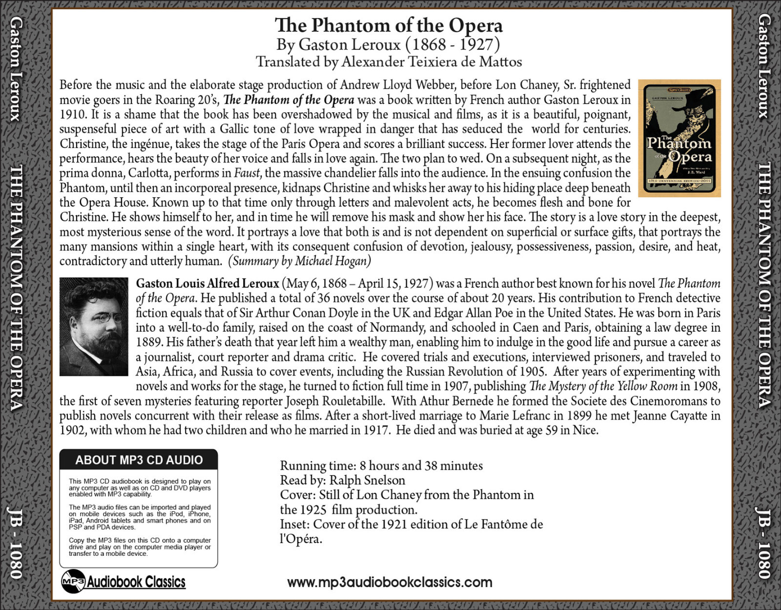 The Phantom of the Opera — Unabridged MP3 CD Audiobook in paper sleeve