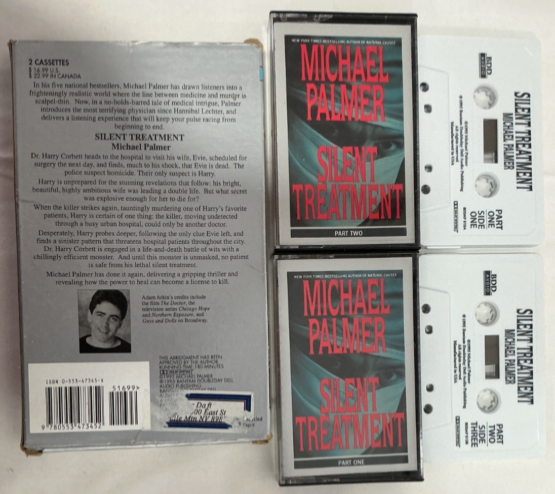 5 Michael Palmer Audio Books On Cassette Tape Extreme Measures, Silent Treatment