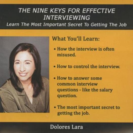 The Nine Keys For Effective Interviewing AUDIO BOOK CD job interview prep help!