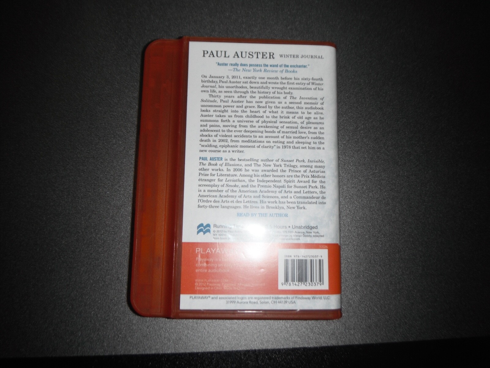 Winter Journal by Paul Auster: Used Audiobook Playaway