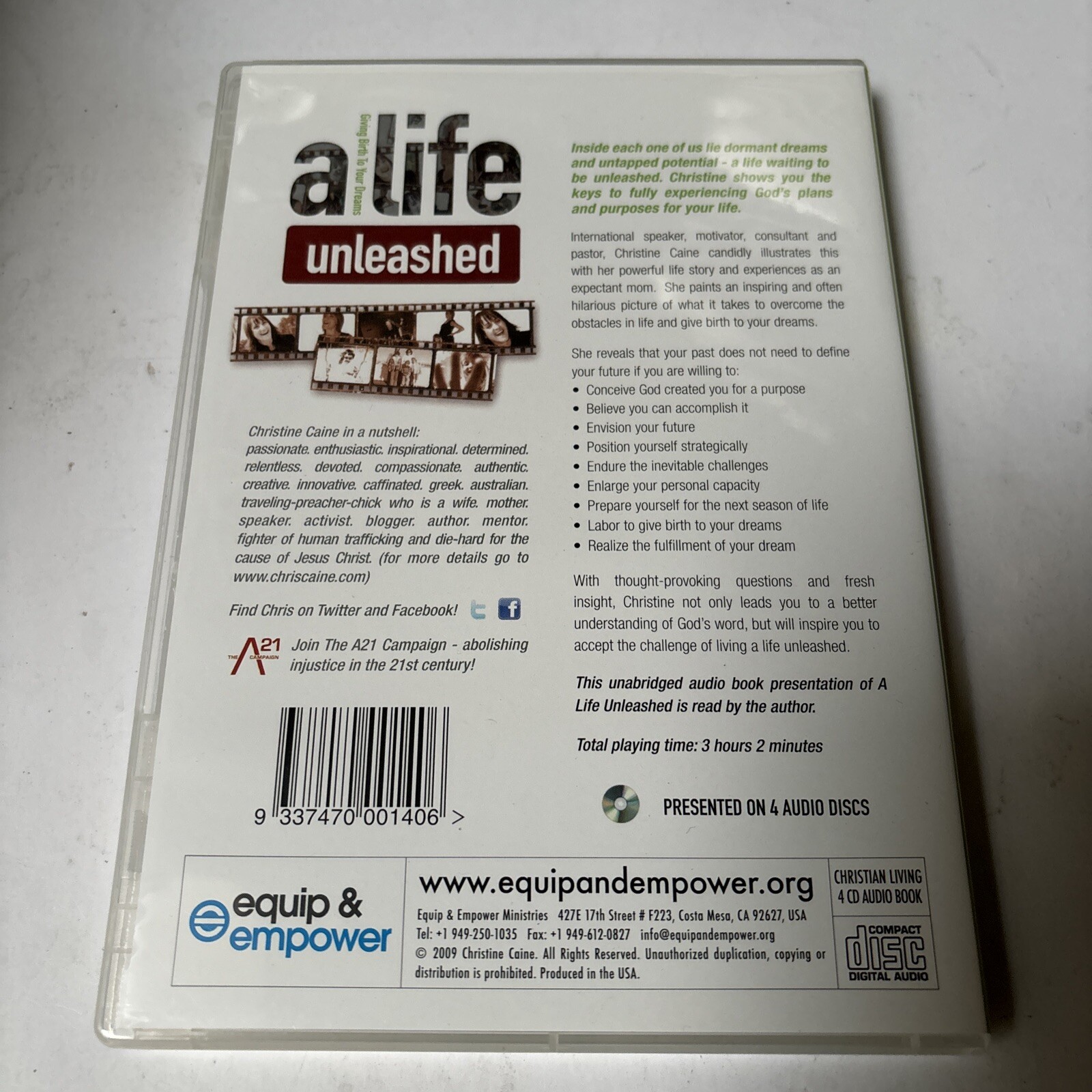 A Life Unleashed: Giving Birth to Your Dreams by Christine Caine (2009, 4 CDs)