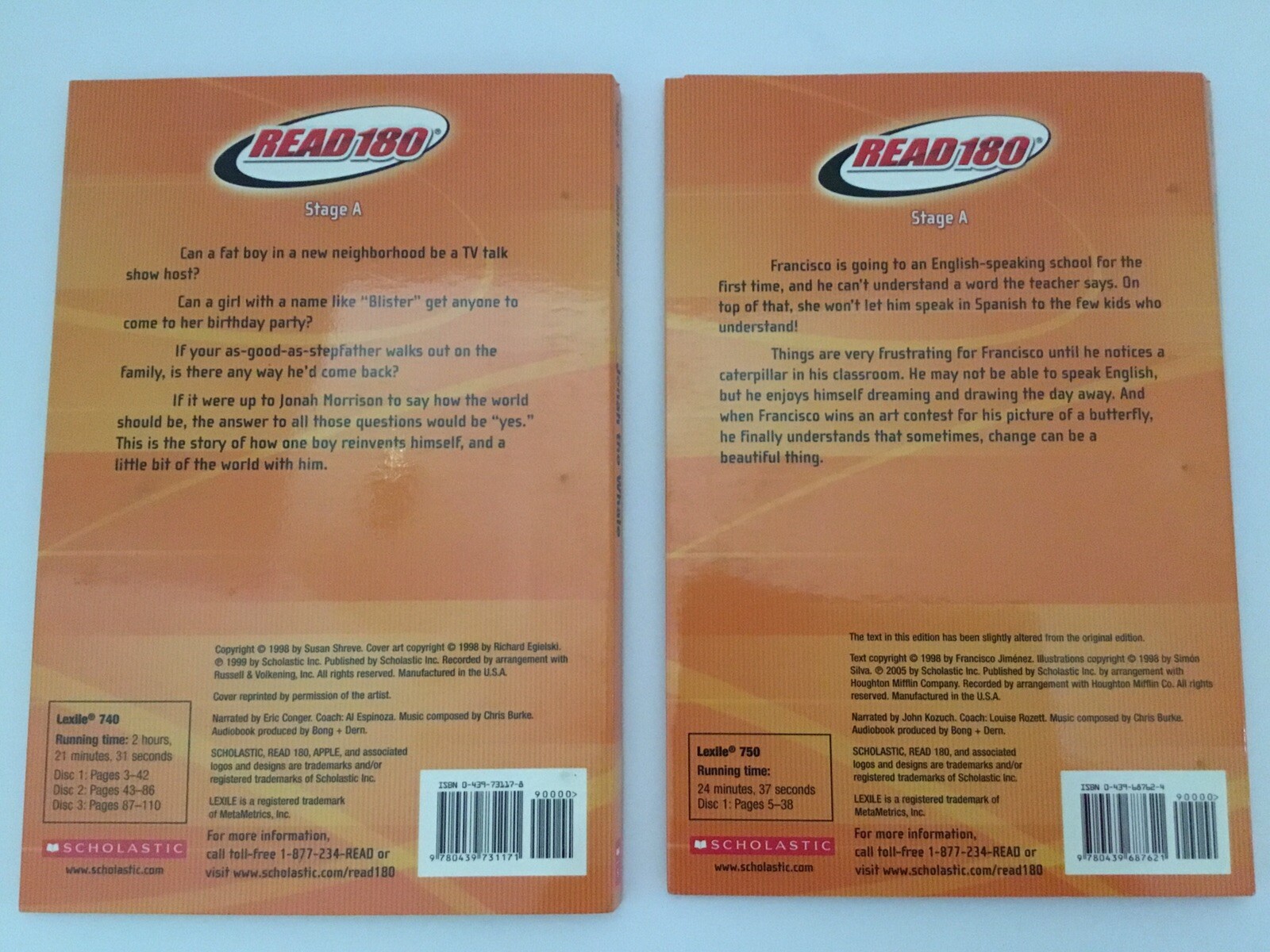 TWO Scholastic Read180Xtra Audiobooks CD Home School Reading Book