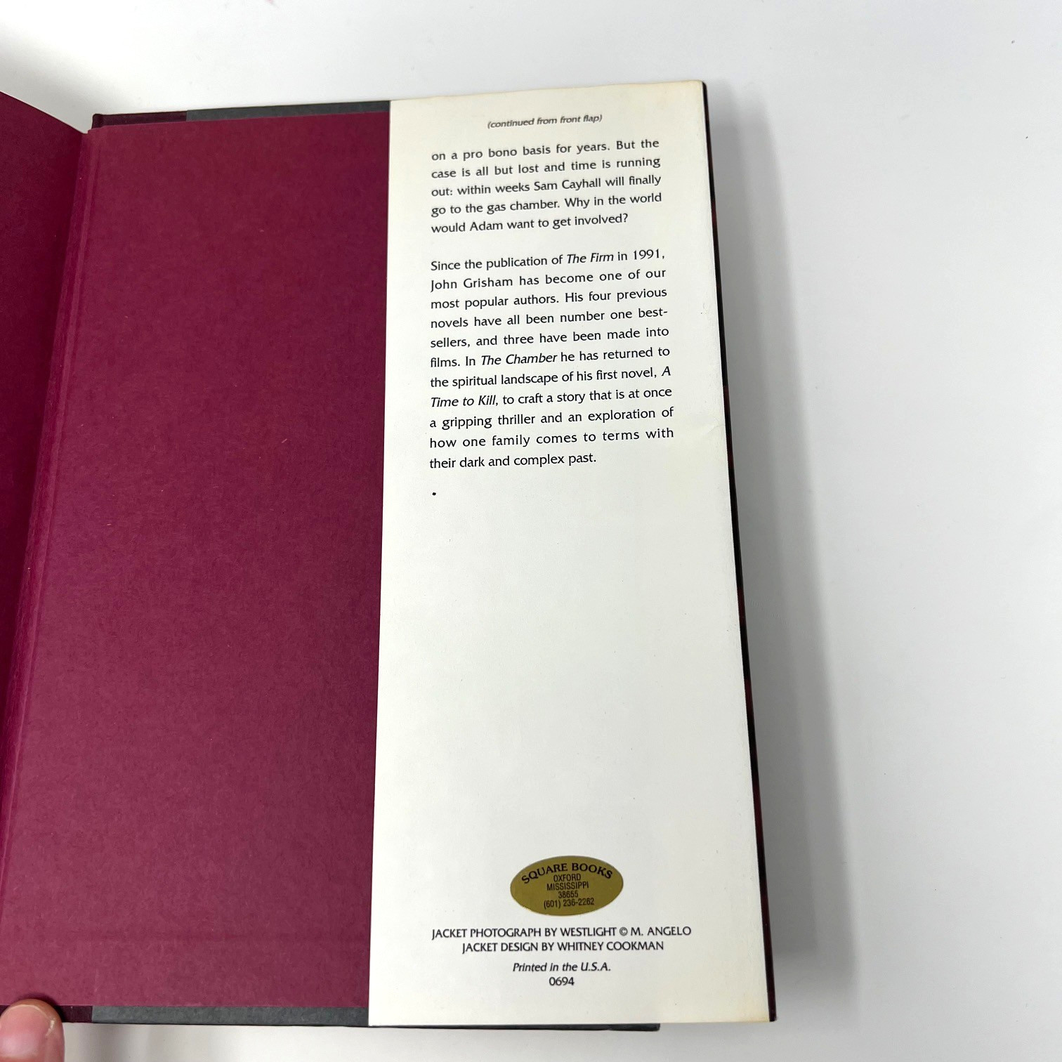 SIGNED THE CHAMBER by John Grisham HC DJ 1994 First Edition
