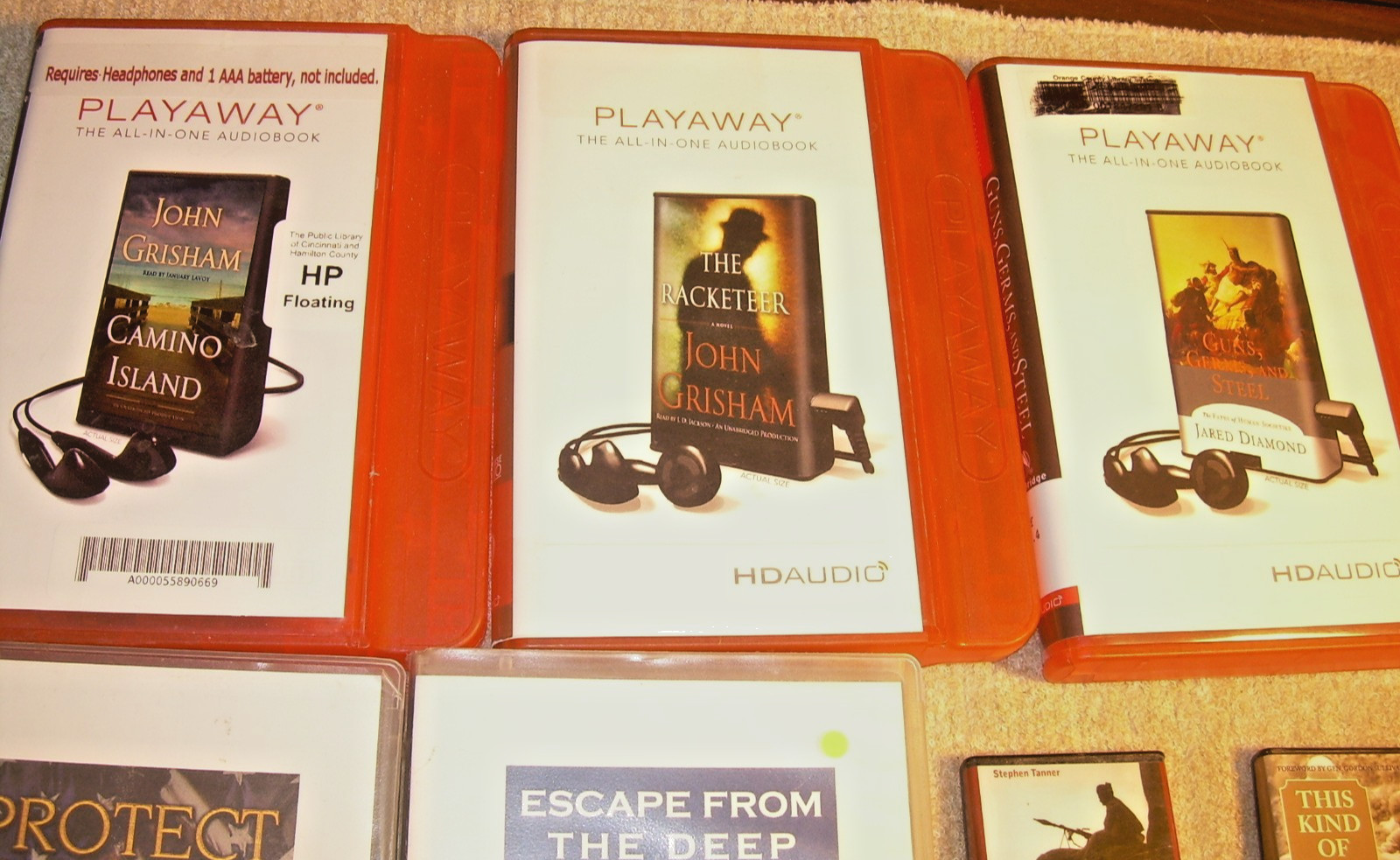 Playaway Audiobooks, Mixed Genre, Library Discontinued, Lot of 9