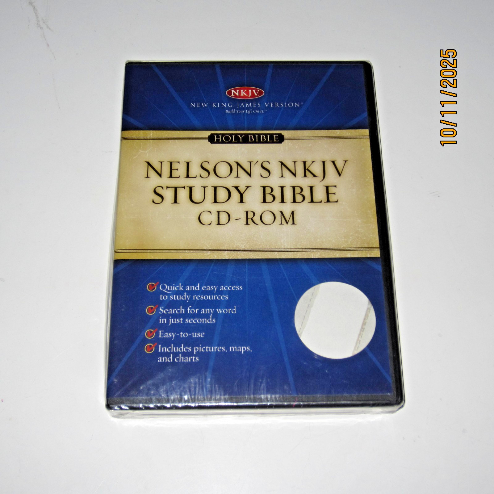 SEALED Holy Bible Nelson’s NKJV Study Bible CD-Rom King James