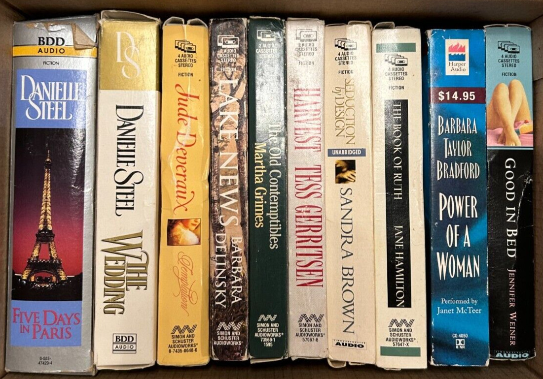 Audio Cassette Books Lot of 10 Danielle Steel Barbara Delinsky Tess Gerritsen +6