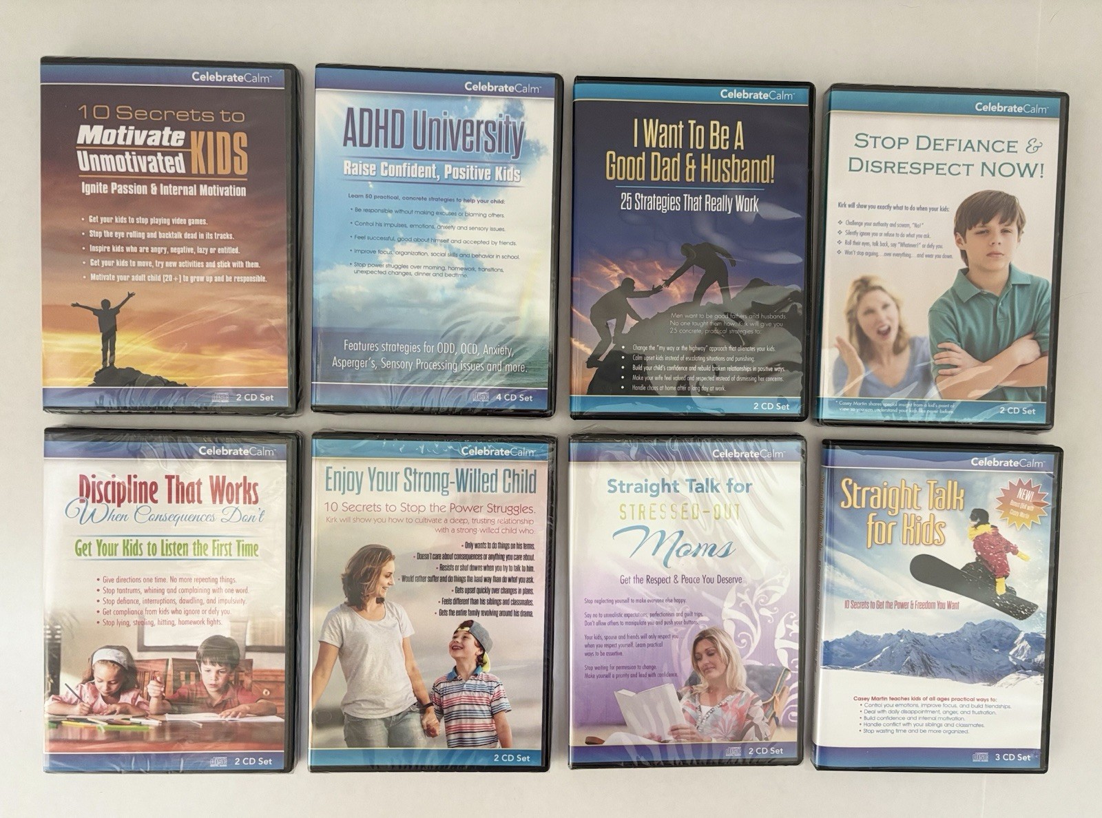CELEBRATE CALM ~ CD SETS LOT OF 8 ~ Kirk Martin ~ Parenting ~ Moms, Dads & Kids