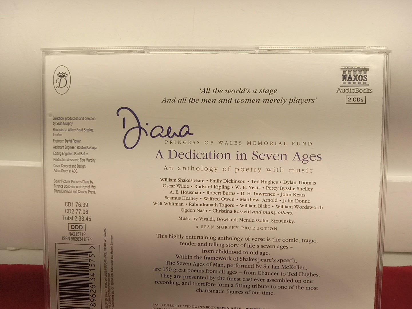 Diana : A Dedication in Seven Ages Anthology of Poetry with Music (CD, Naxos)