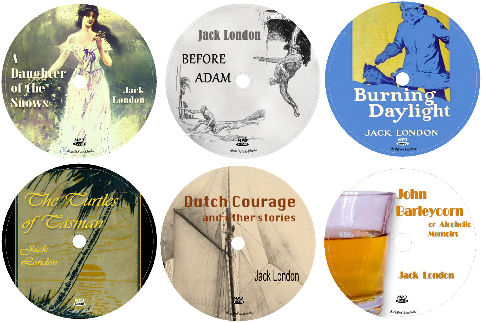 Jack London 40 Adventure Novels & Short Stories Audiobooks in 40 MP3 Audio CDs