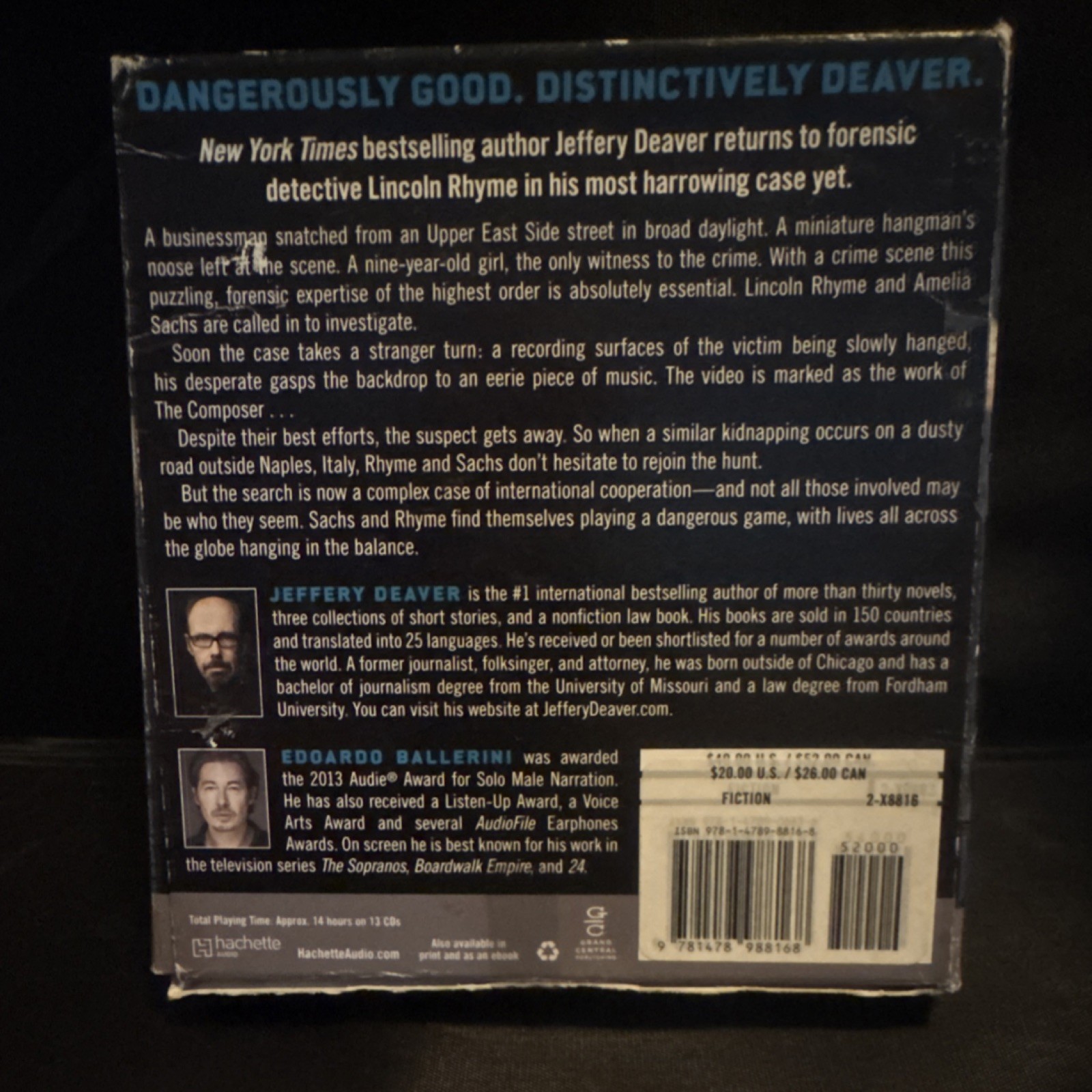 The Burial Hour Jeffery Deaver (Unabridged CD Audiobook, 2017) Edoardo Ballerini