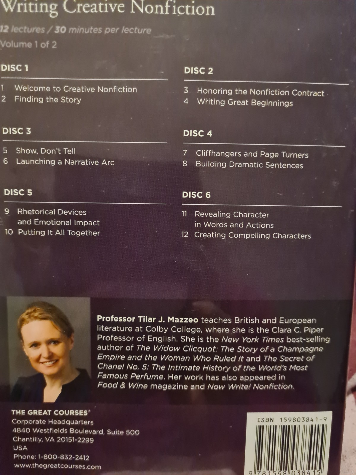 Great Courses Writing Creative Nonfiction 12 Audio CDs Book Tilar Mazzeo Author