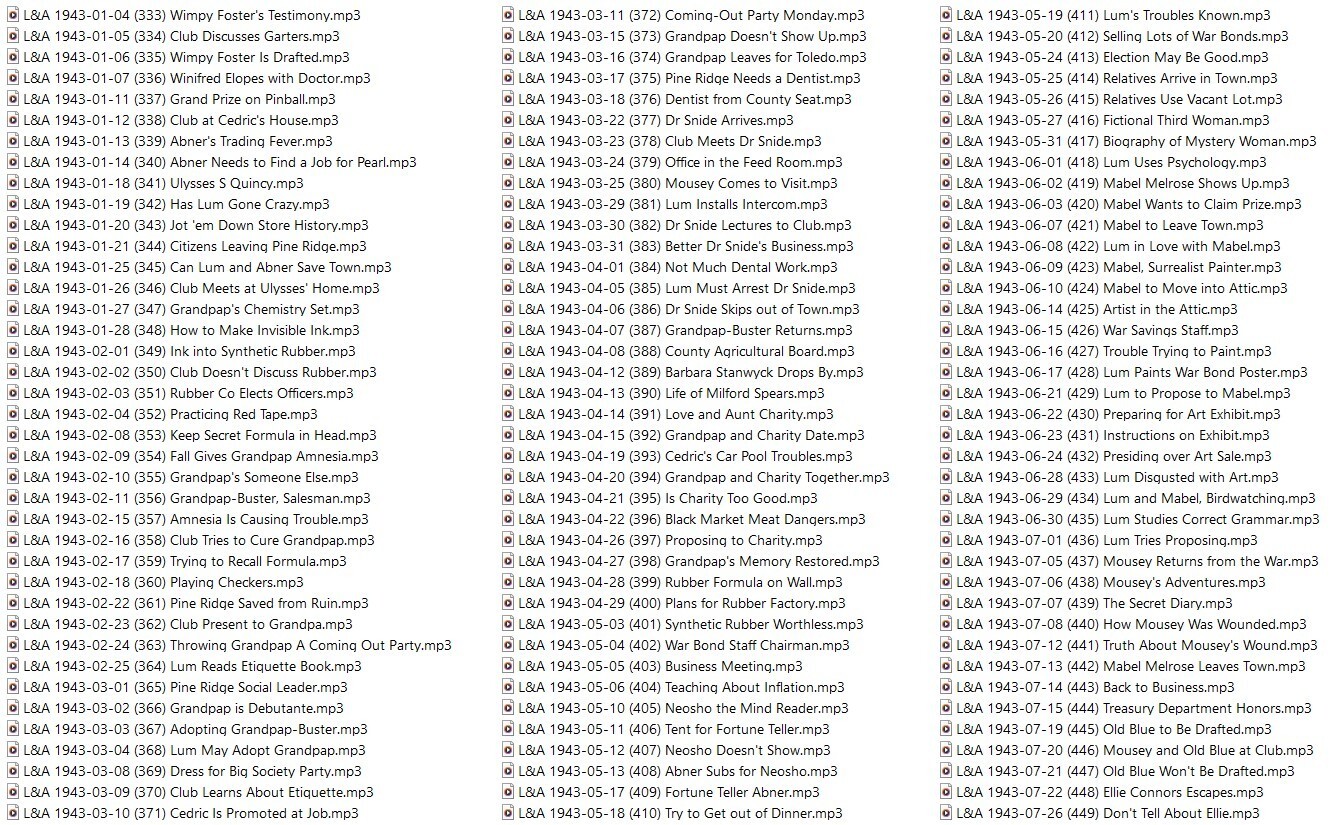 LUM AND ABNER 1943-1945 500+ Select Old Time Radio Shows MP3 On USB Flash Drive
