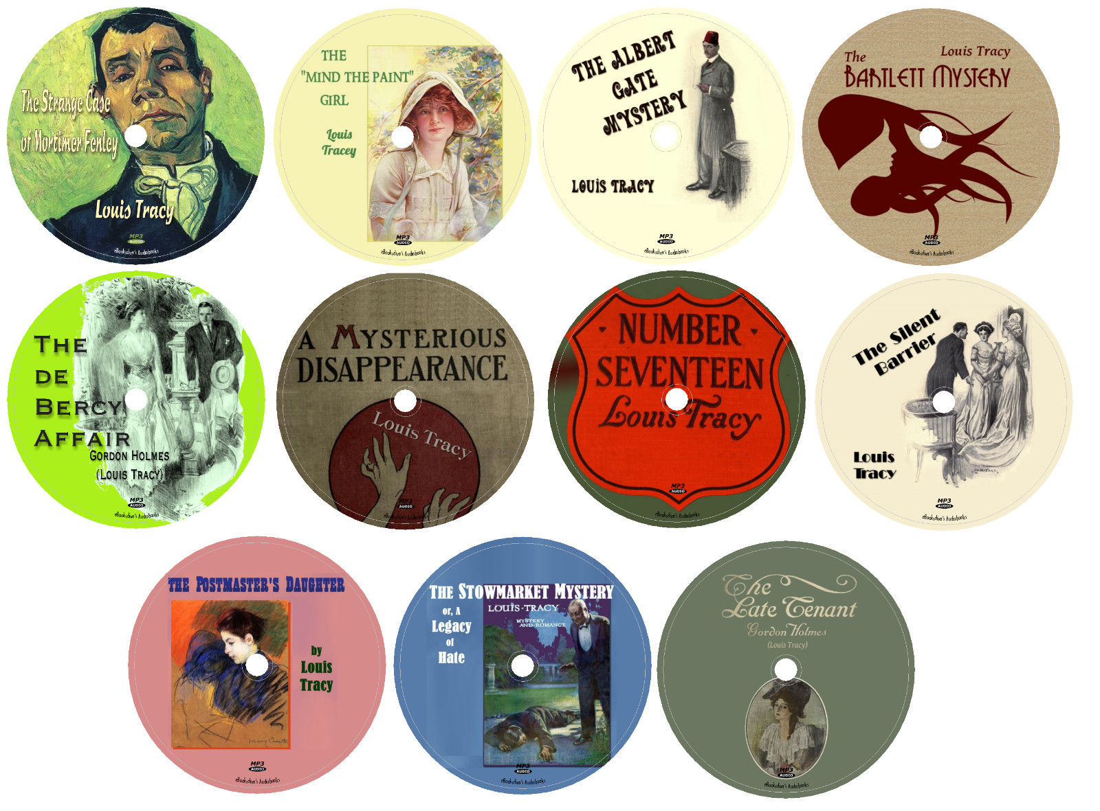Louis Tracy 11 Detective Mystery Audiobooks in 11 MP3 Audio CDs