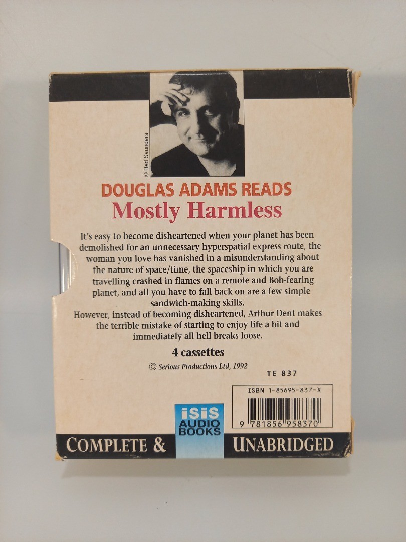 Mostly Harmless Audiobook Cassettes Written & Read by Douglas Adams Unabridged