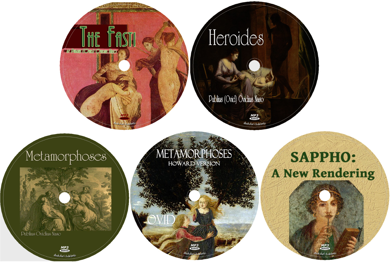 The Works of Publius (Ovid) Ovidius Naso 5 Audiobooks in 5 MP3 Audio CDs