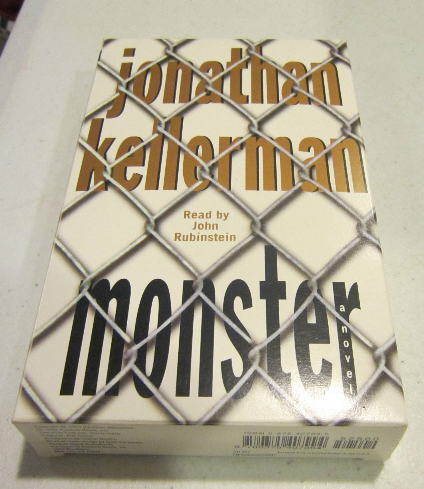 MONSTER by Jonathan Kellerman — audiobook 1999 — 3 cassettes 5 hrs — EC