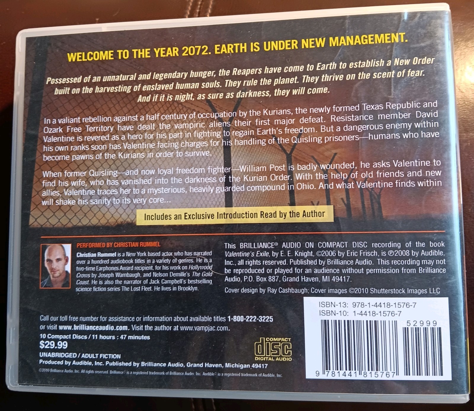 Valentine’s Resolve by E. E. Knight (2010) Unabridged Audio CD Very Good BX 22