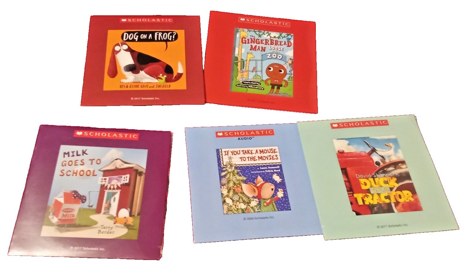 Lot of 5 Scholastic Audio Stories on CD (3 New, 2 Used)