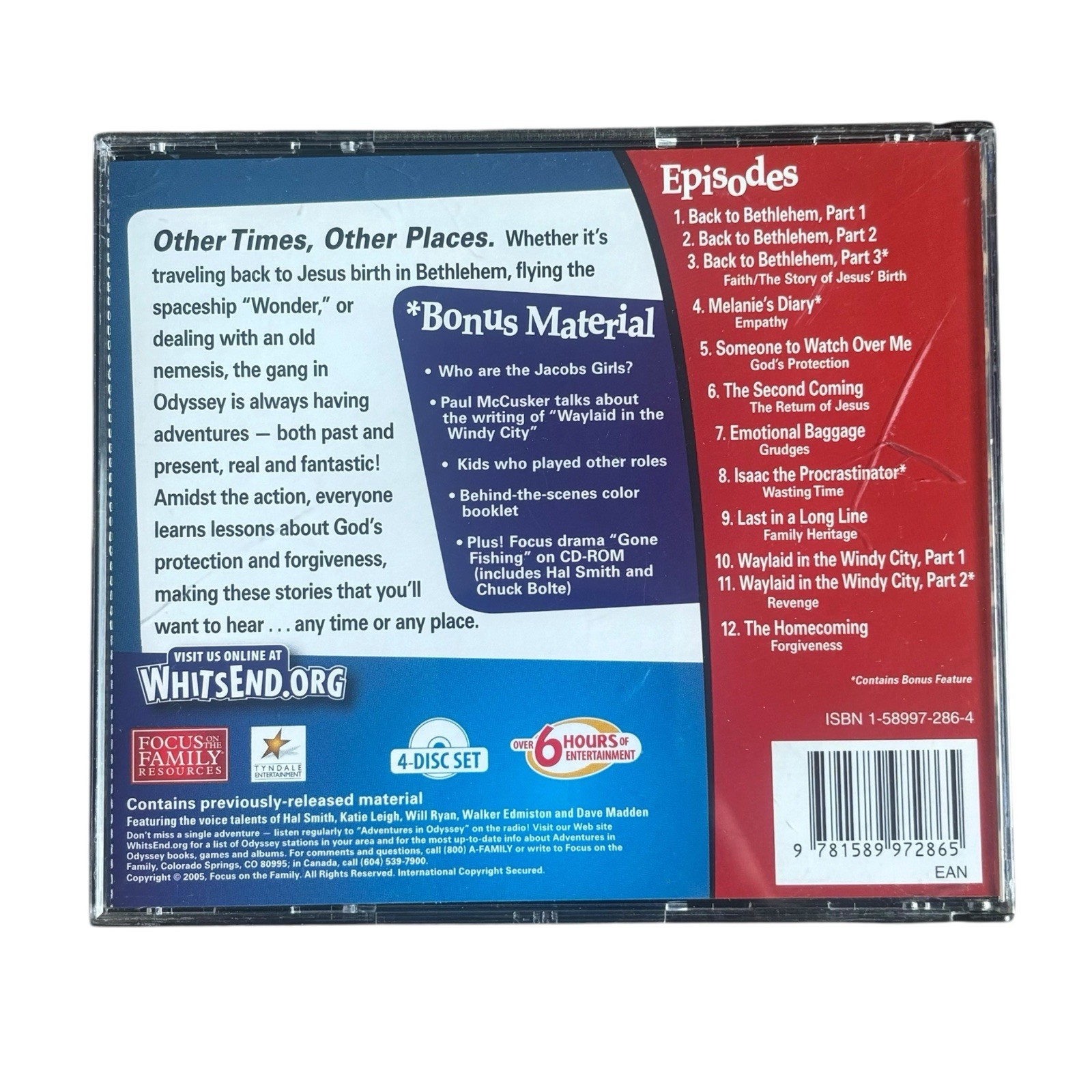 «Other Times, Other Places» Vol #10 Adventures in Odyssey 4 CD Set Insert OOP