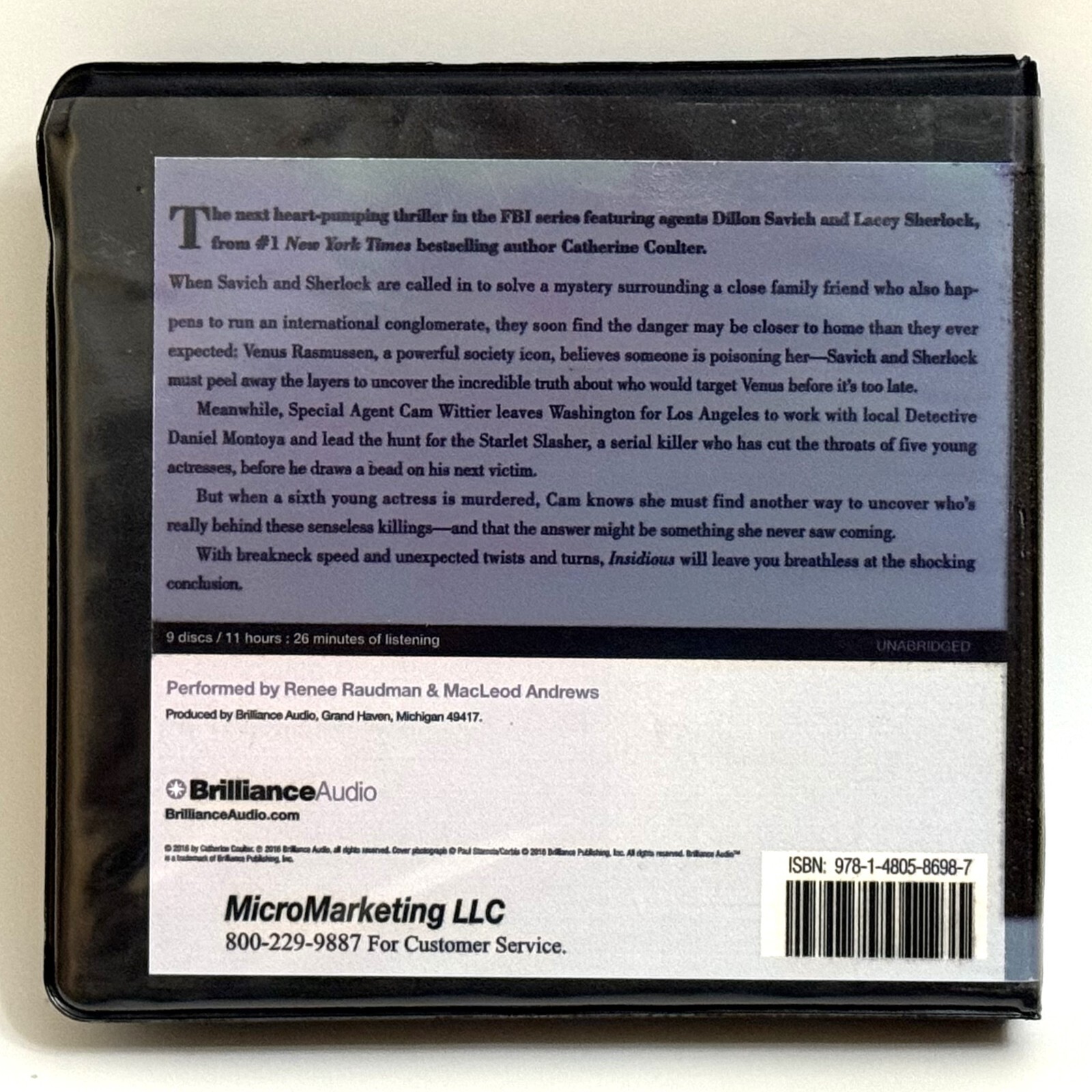 Catherine Coulter INSIDIOUS Audiobook CD 9 Compact Discs UNABRIDGED FBI Series