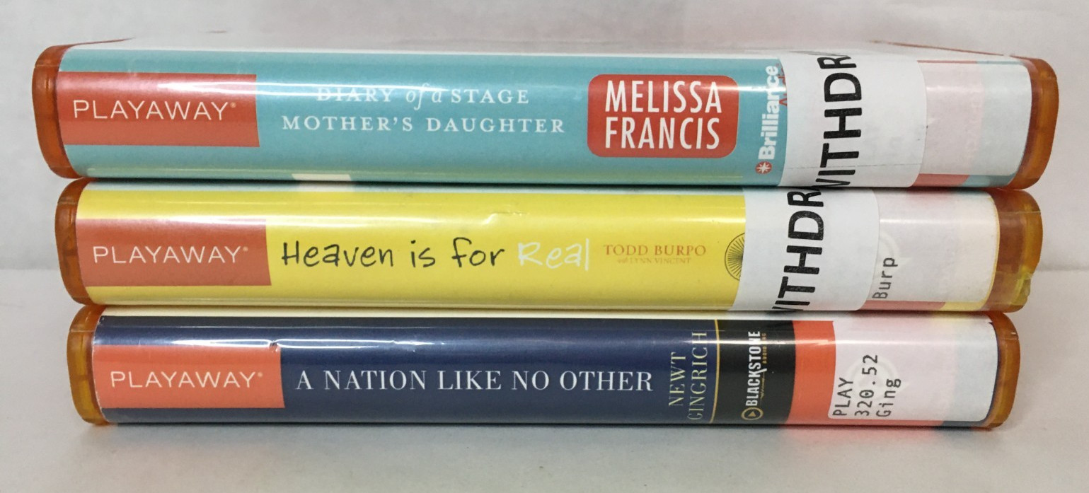 Lot of 3 Nonfiction Politics Religion PLAYAWAY Audiobooks — Full Novels Audio