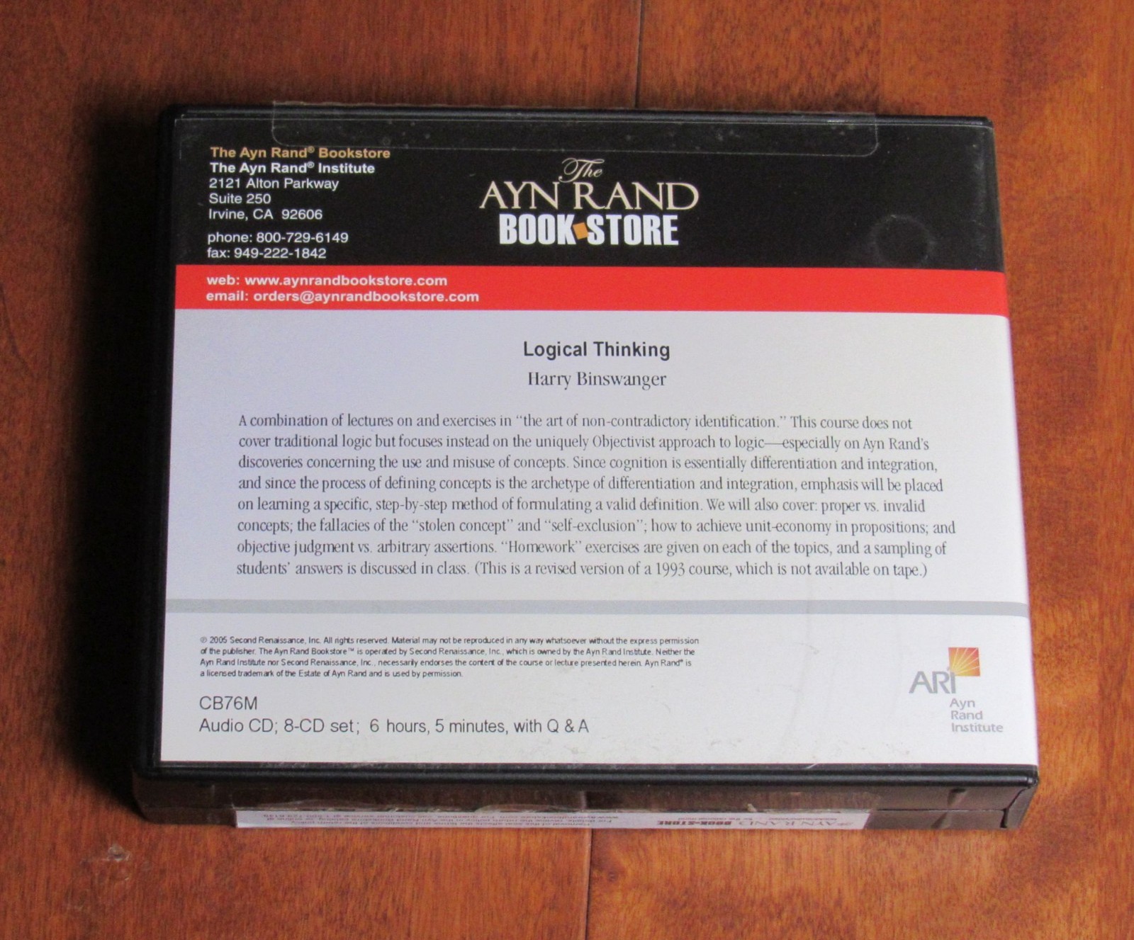 Logical Thinking By Harry Binswanger (8-CD set) — Ayn Rand Bookstore