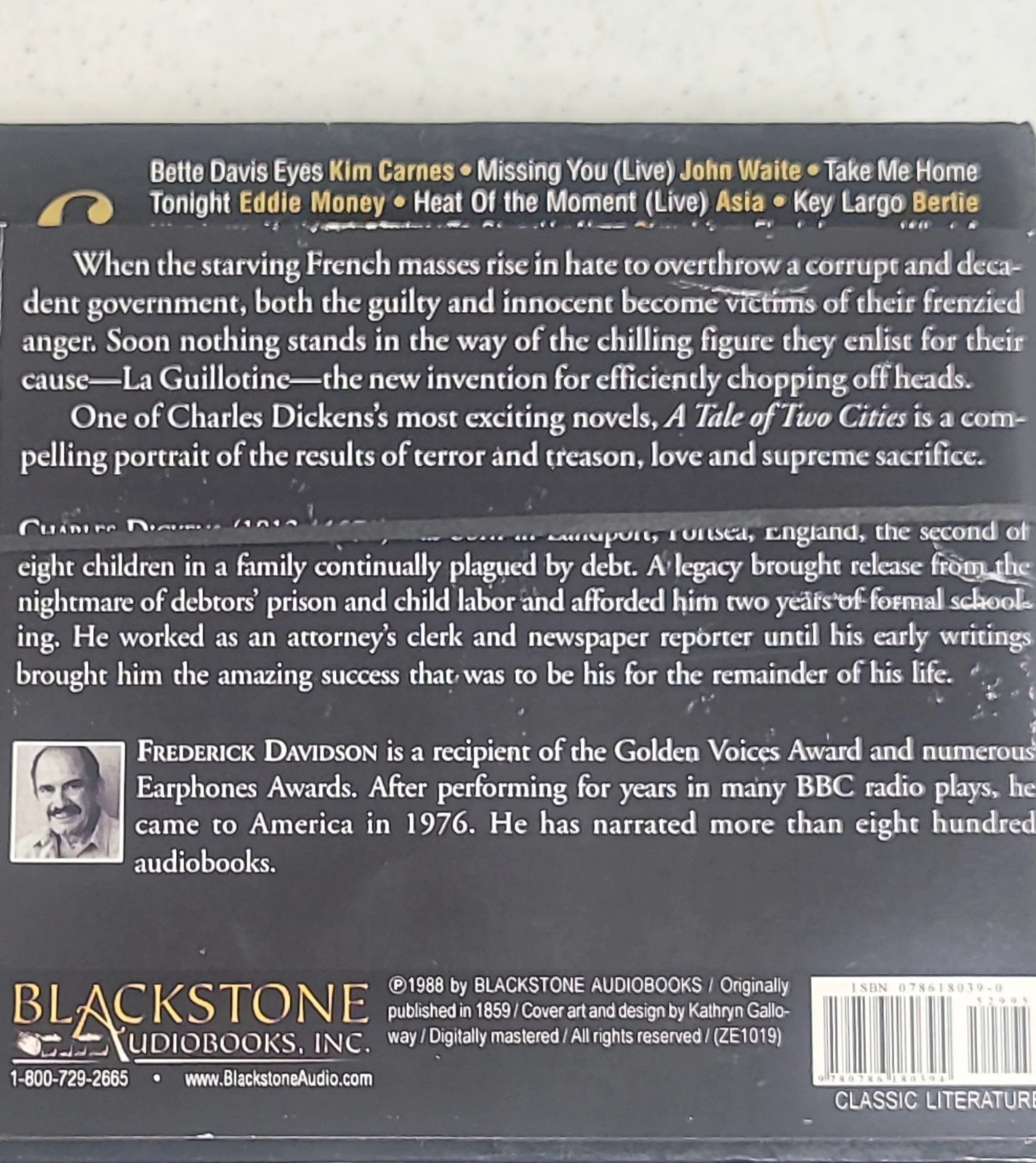 A Tale of Two Cities Charles Dickens Audiobook 6 CD Set Unabridged Lot 3 New