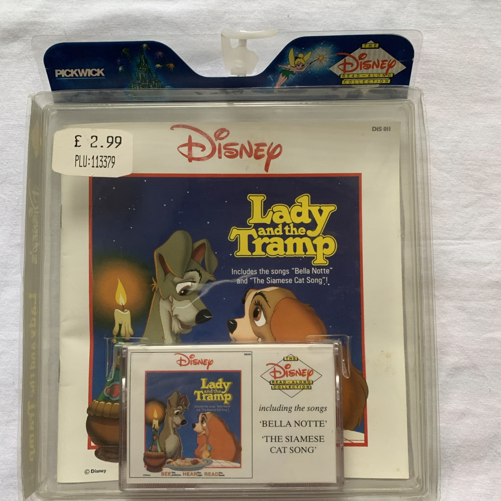 Lady & The Tramp — Disney Read Along Collection Cassette and Book Conplete Rare