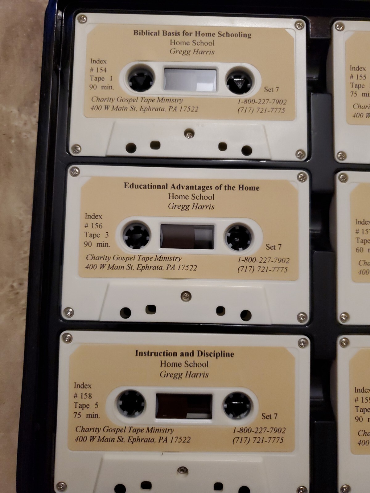 GREGG HARRIS — HOMESCHOOL SEMINAR CASSETTE TAPE SET 7 Christian Home School EXC.