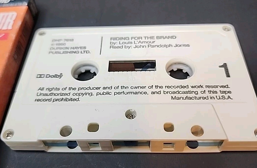 Vintage 1992 Paperback Audio Cassette Tape Louis L’ Amour «Riding For The Brand»