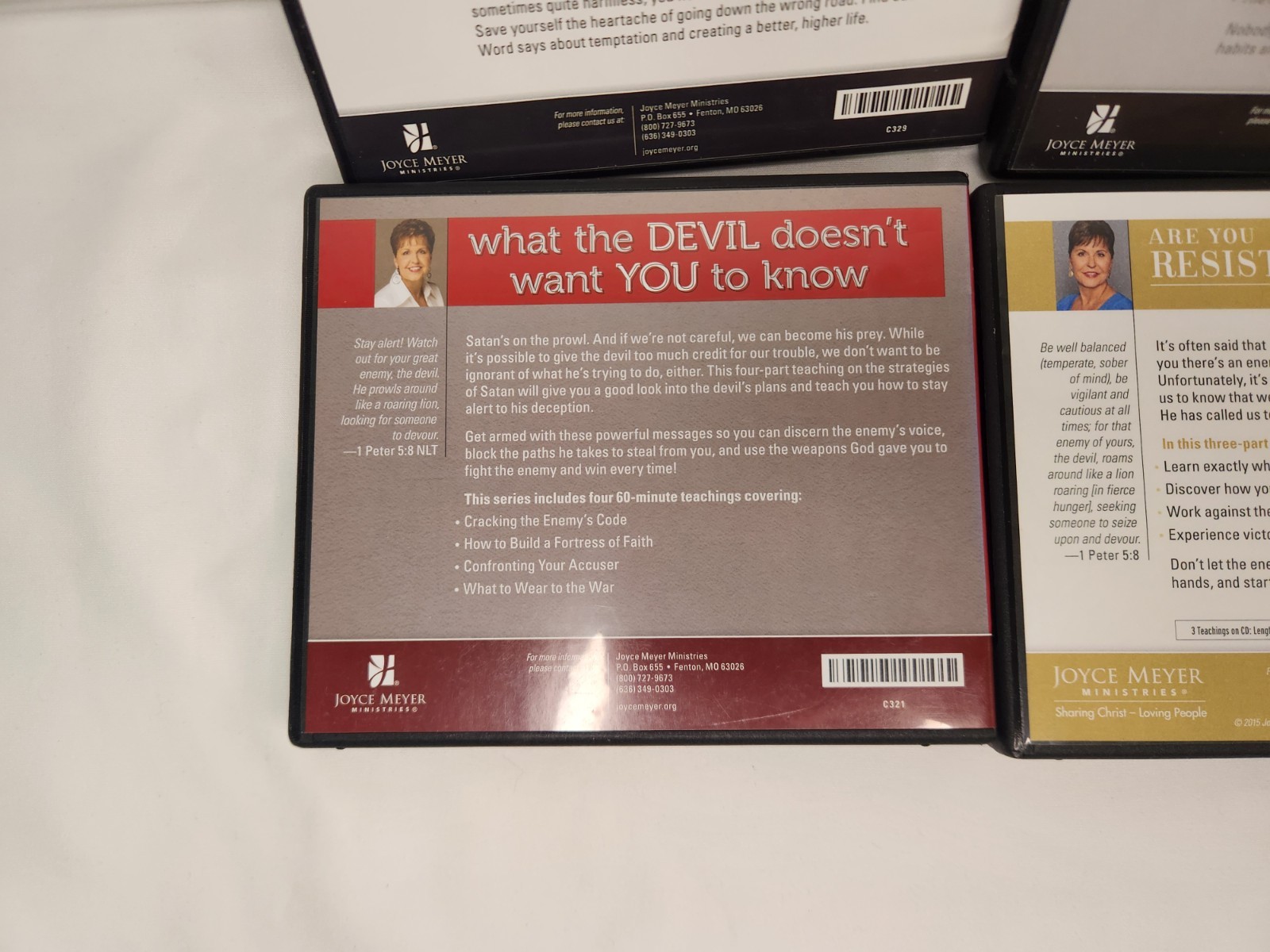 Lot Of 4 Joyce Meyer AudioBook CDs Resisting Temptation Habits Devil — Very Good