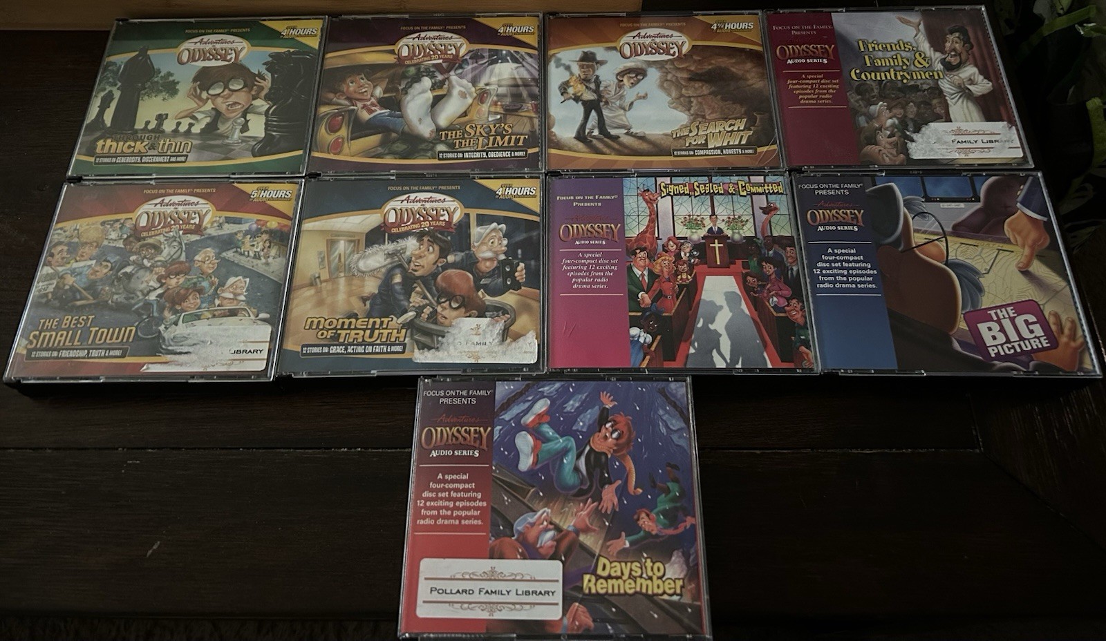 Lot of 9 Adventure in Odyssey Audio CDs Family Kids Christian Drama *4 CDs Each