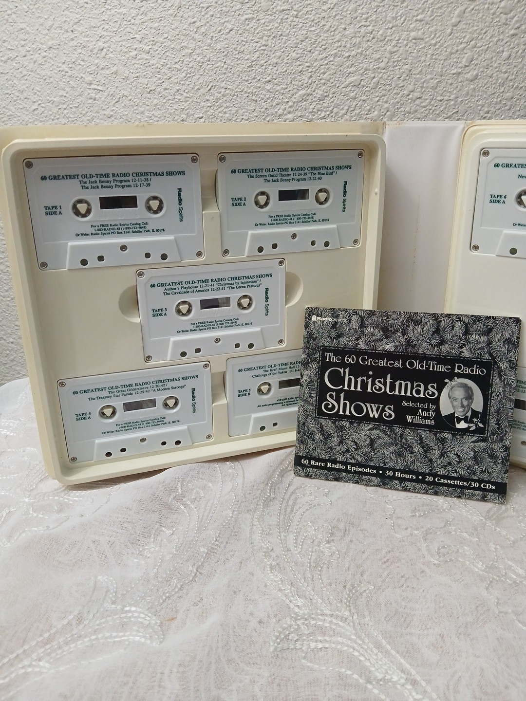 60 Greatest Old-time Radio Christmas Shows, Andy Williams 20 cassettes Booklet