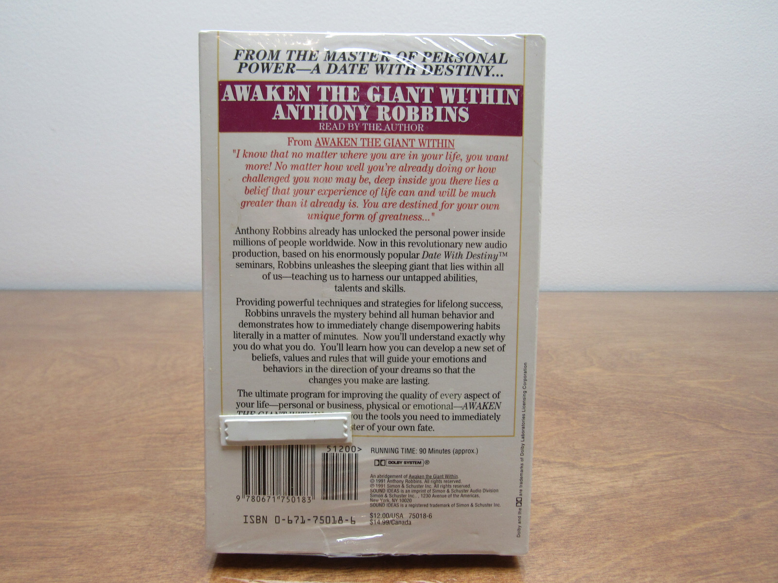 Anthony Robbins Awaken The Giant Within (Audio Book) Casette NEW