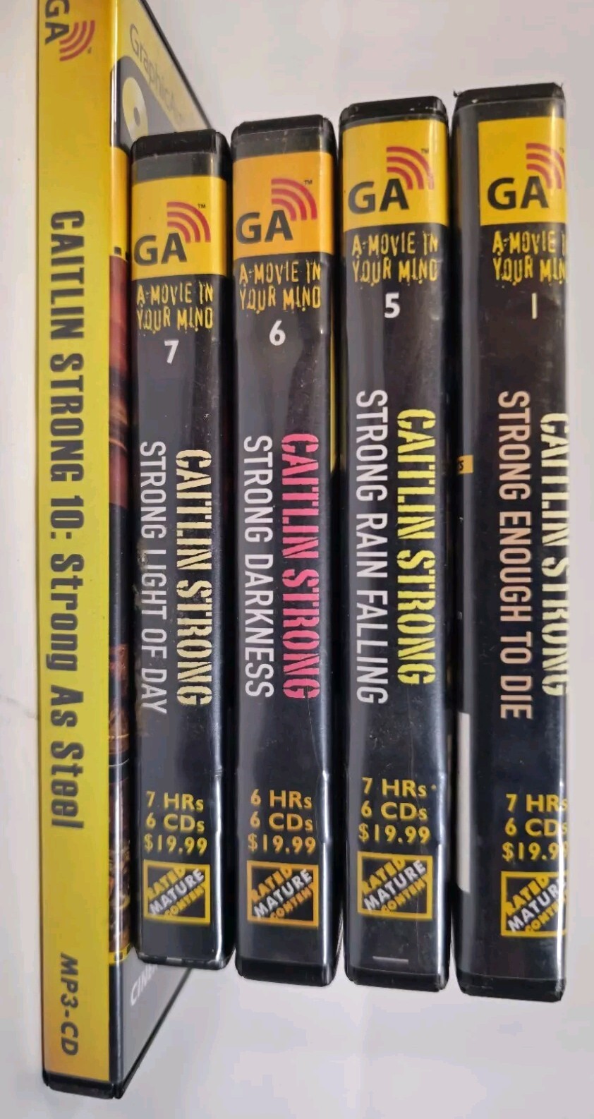 Lot of 5 CAITLIN STRONG Graphic Audio Books # 1, 5, 6, 7, 10 — 34 Hours