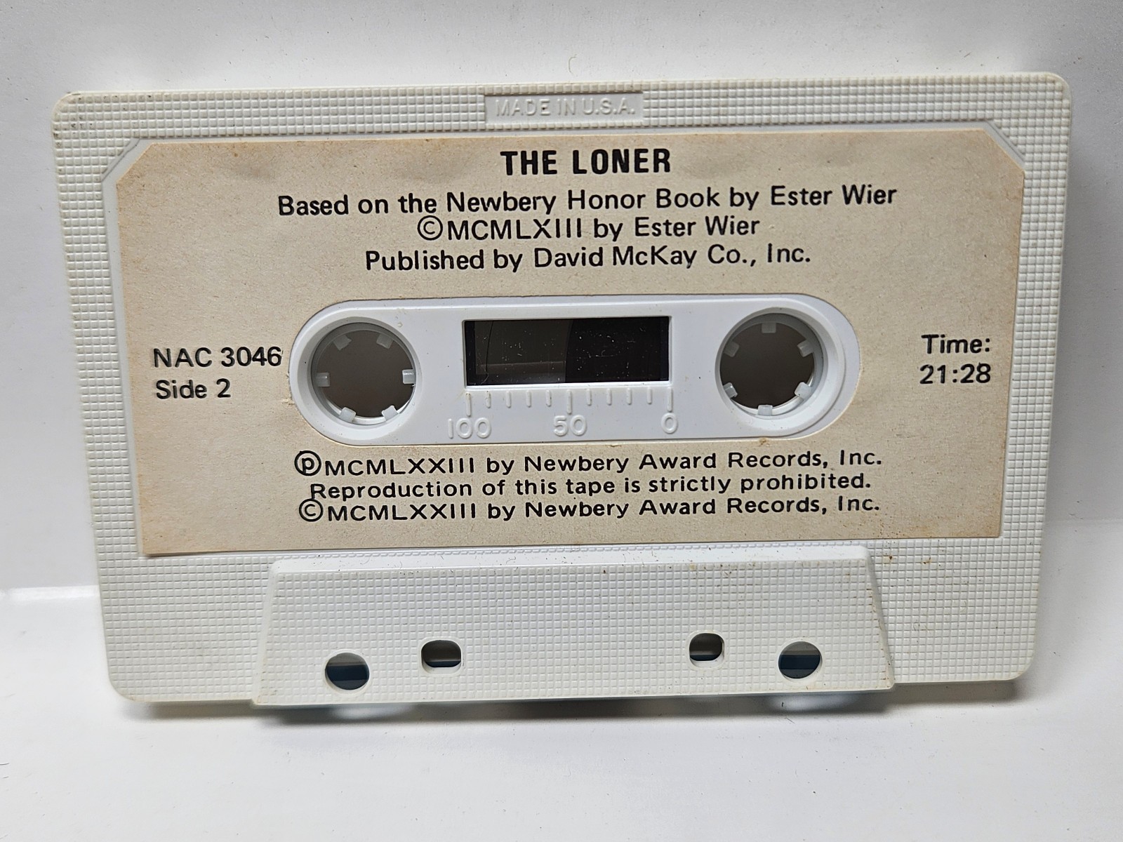Cassette TAPE ONLY The Loner Newbery Honor Book Ester Wier 1972 Audiobook