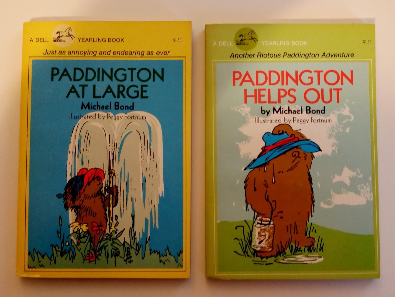 5 Vintage Paddington Bear Book Lot, Dell Yearling 1980’s by Michael Bond