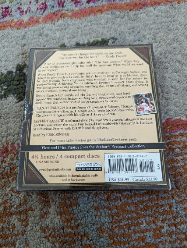 NEW & SEALED CD Audio Book — The Last Lecture — Randy Pausch — Unabridged
