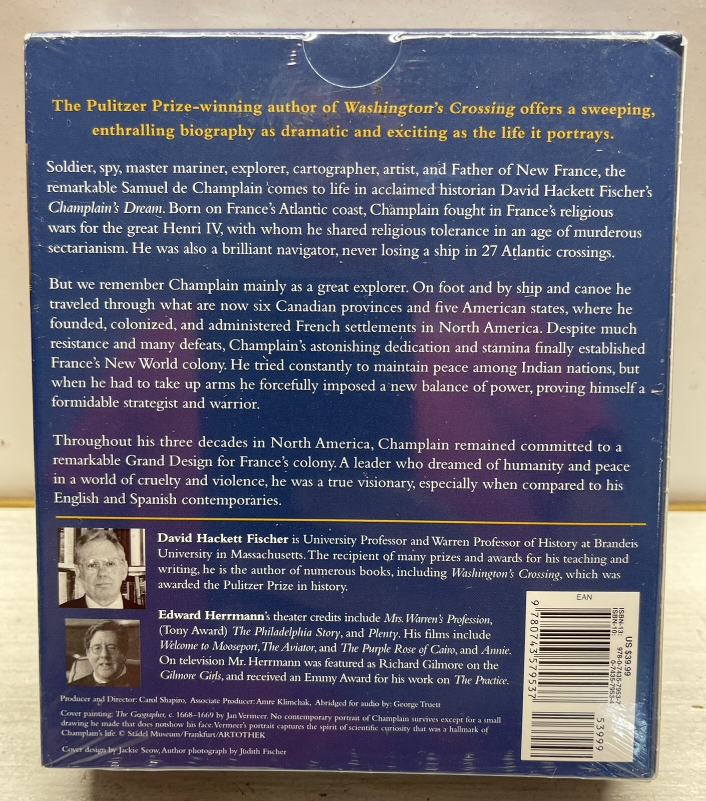 “Champlain’s Dream” Audiobook David Hacket Fischer 8 CD’s NonFiction New