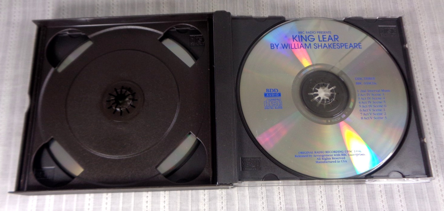 King Lear Shakespeare 3 CD Set Sir John Gielgud BBC Radio Presents 1994 VG!