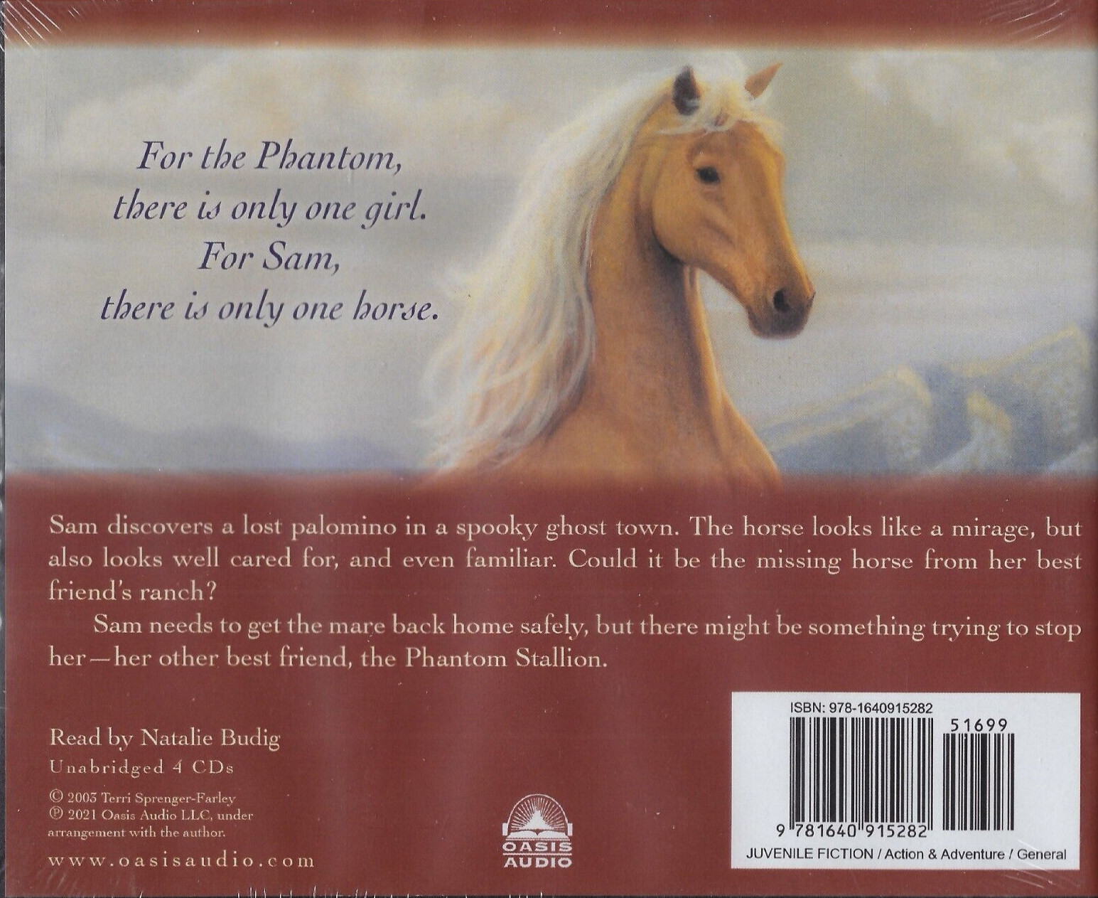 NEW Golden Ghost Audio CD #8 Phantom Stallion Series Terri Farley Horse Stories