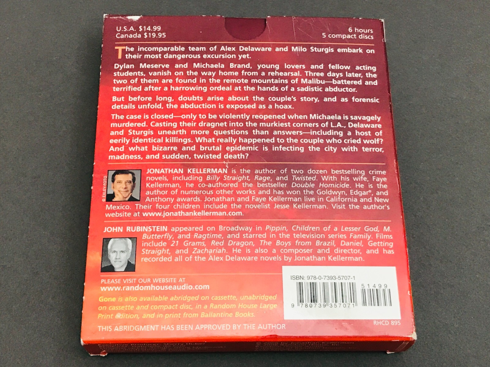 JONATHAN KELLERMAN Gone (2006 Audiobook CD) 5 Discs ABRIDGED