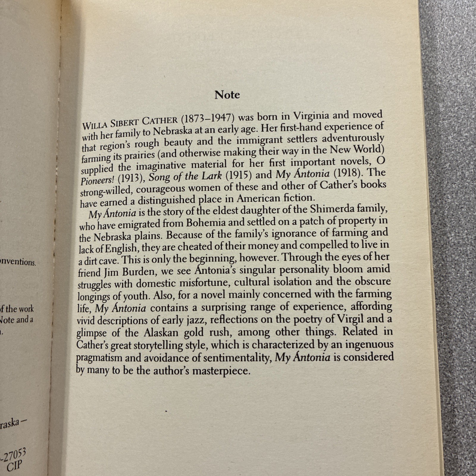 Dover Thrift Editions: Classic Novels Ser.: My Antonia by Willa Cather (1994,…