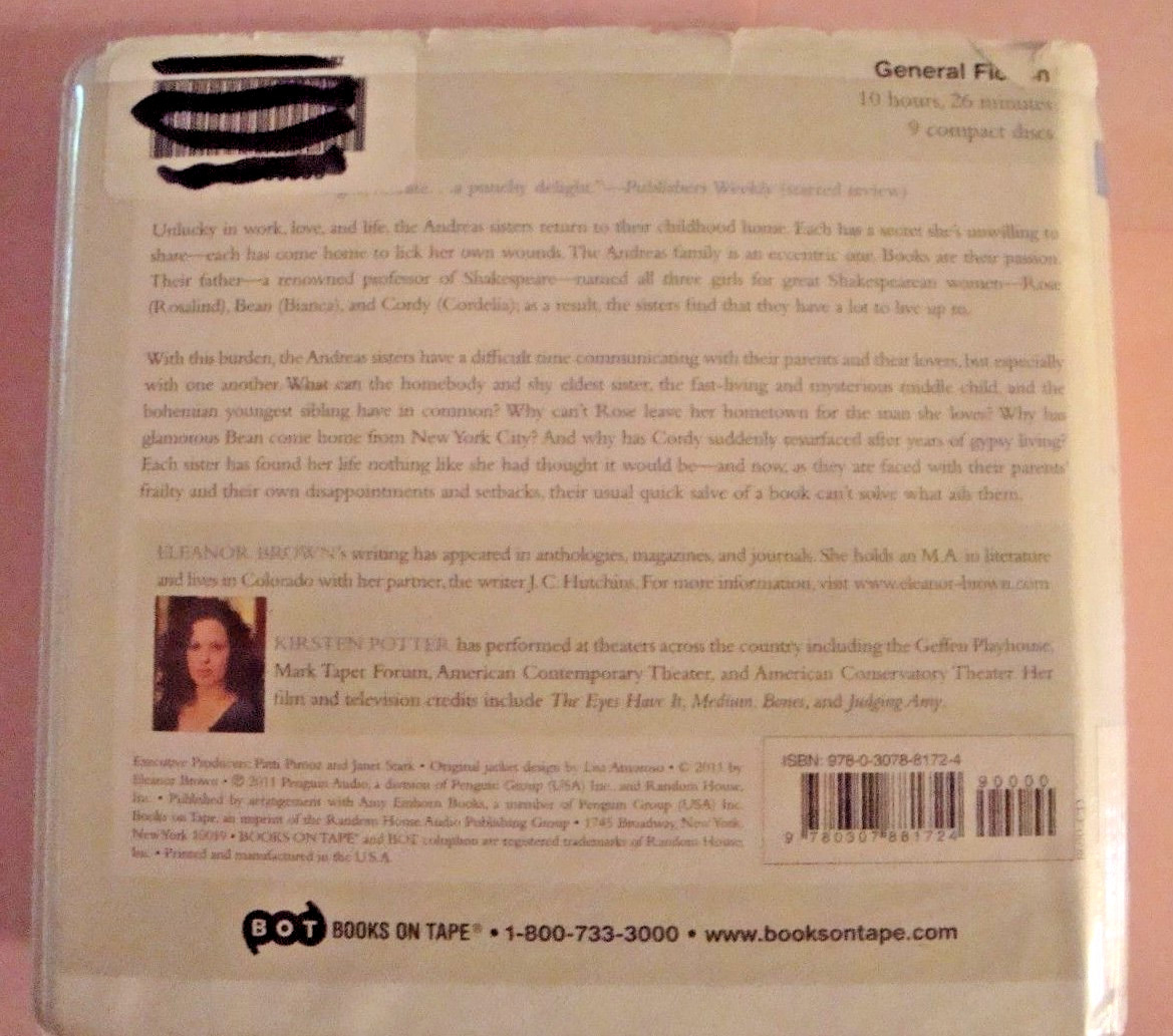AUDIO BOOK: ‘The Weird Sisters’ 9 CD Set By Eleanor Brown ~Ex Lib Novel Z5