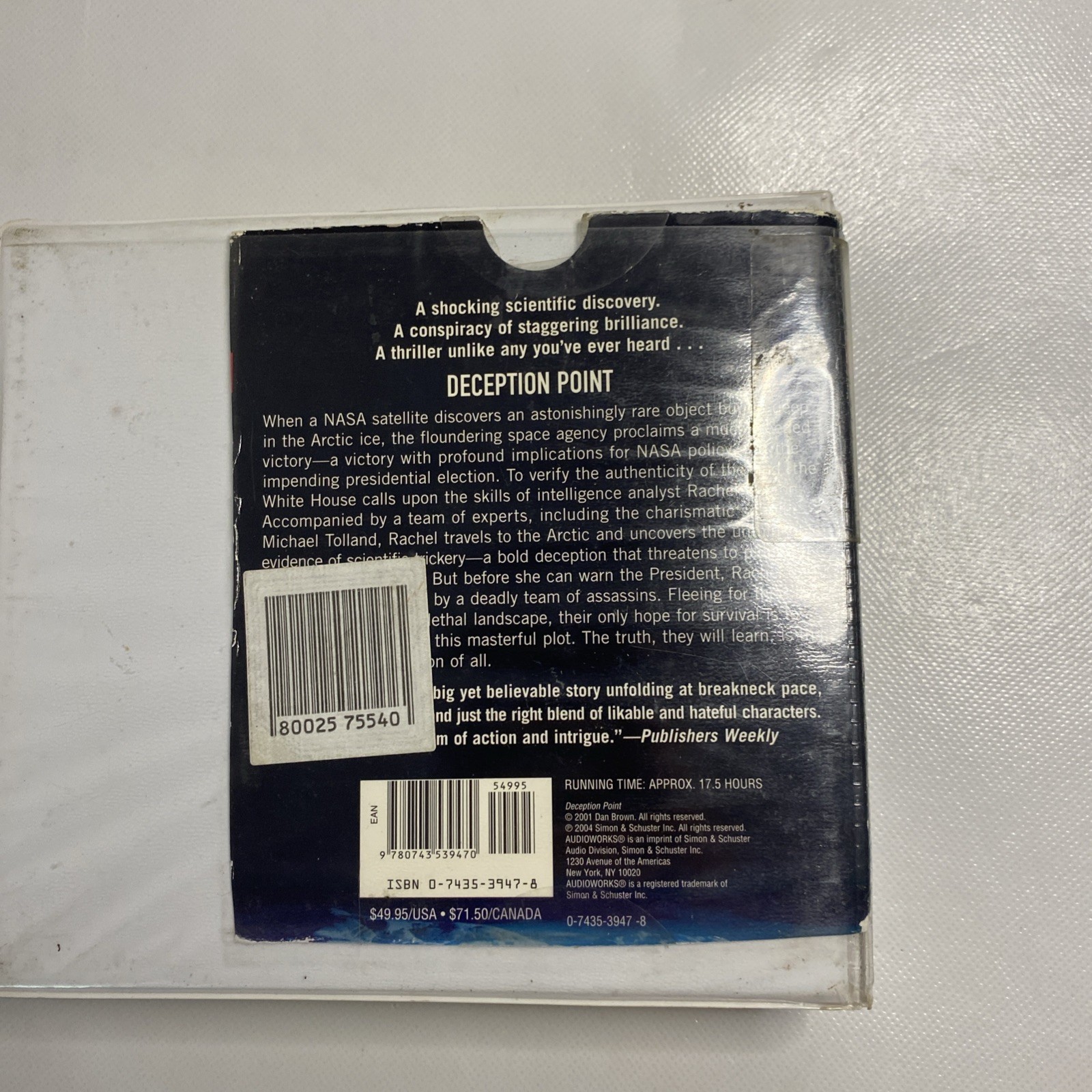GOOD Deception Point By Dan Brown 15 Disc Audiobook Unabridged