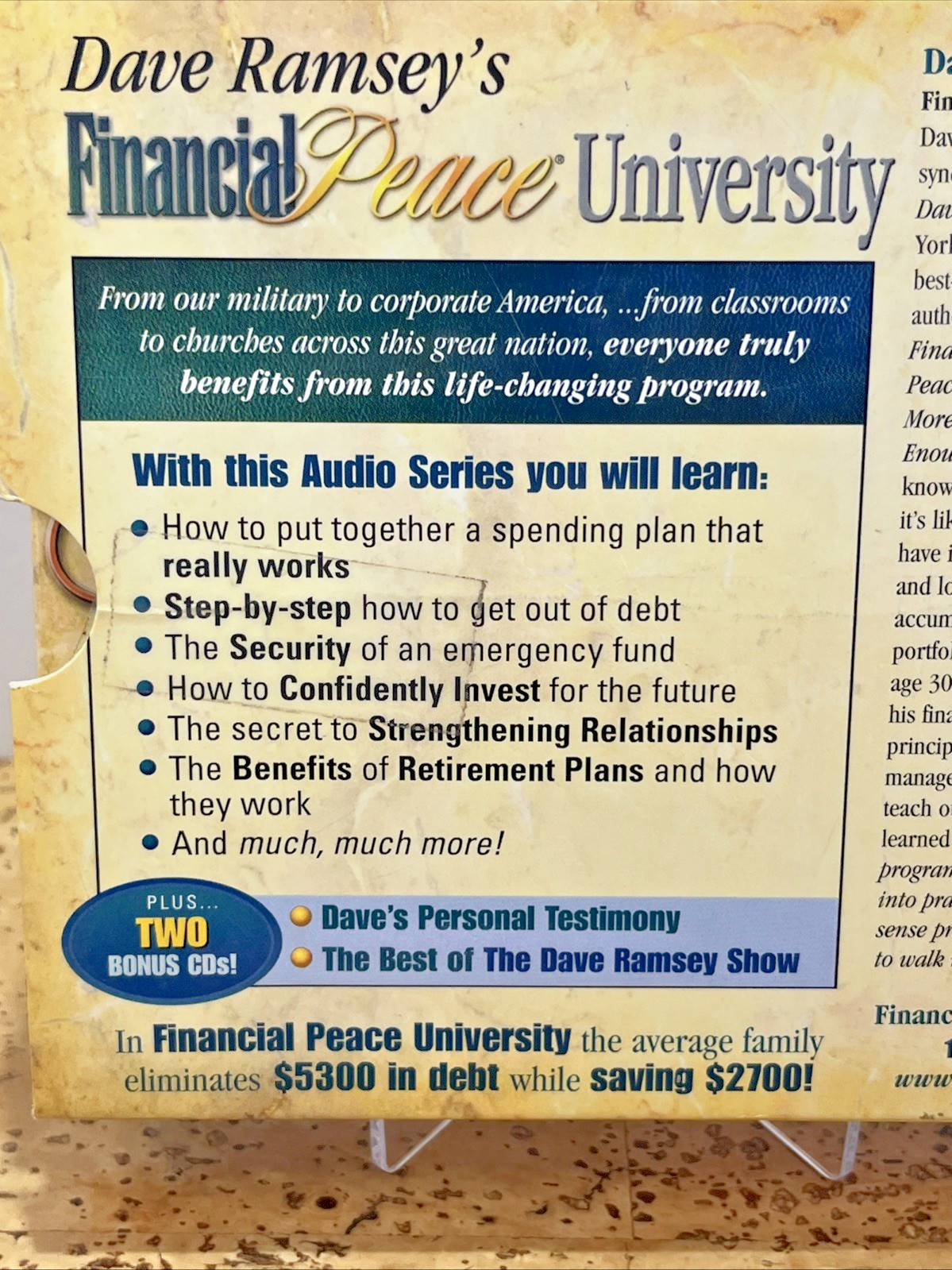 Dave Ramsey’s Financial Peace University-(Audio CDs, 13 Disc) 2 Bonus, Fast Ship