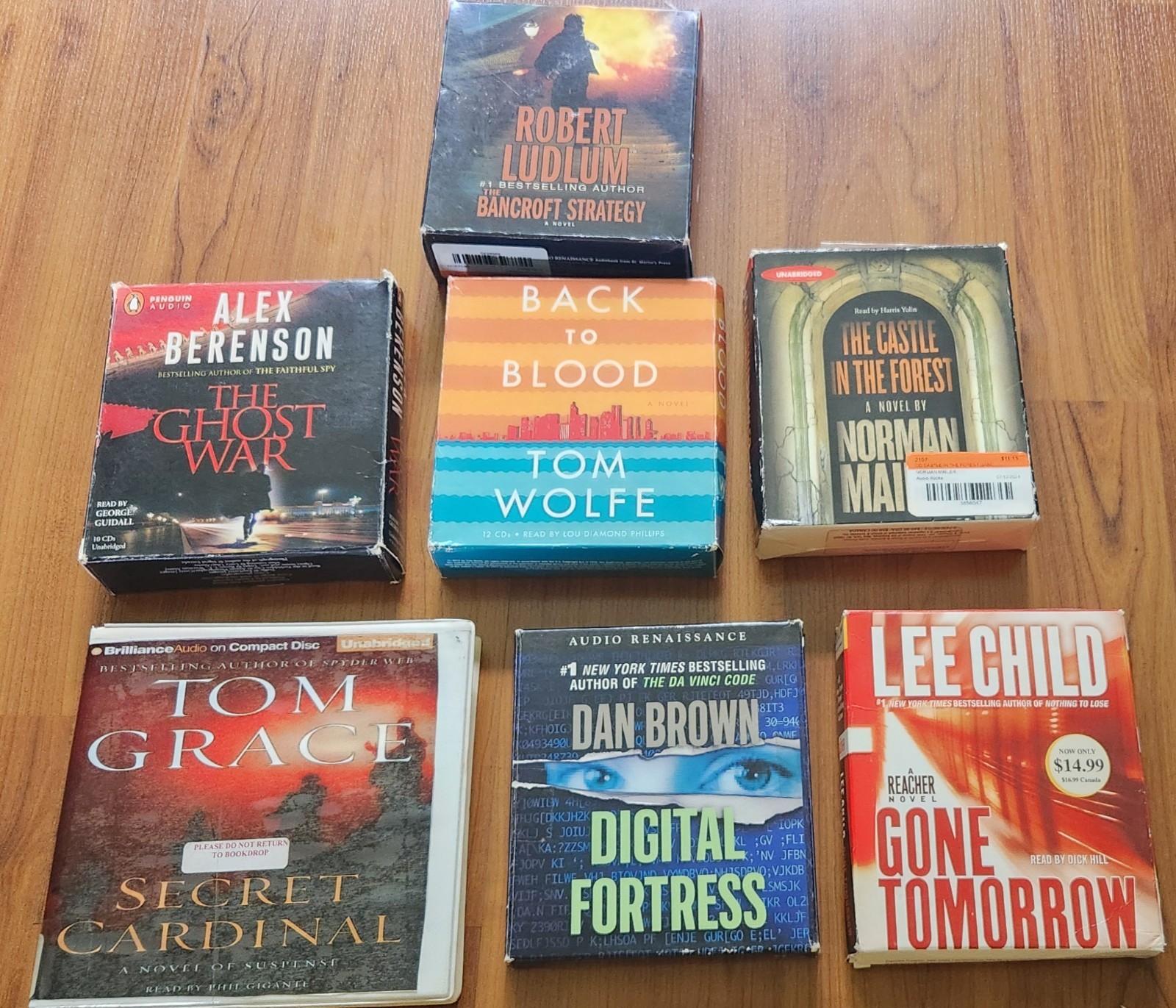 Lot Of 7 Suspense Novel Audio Books Secret Cardinal Digital Fortress Ghost War..