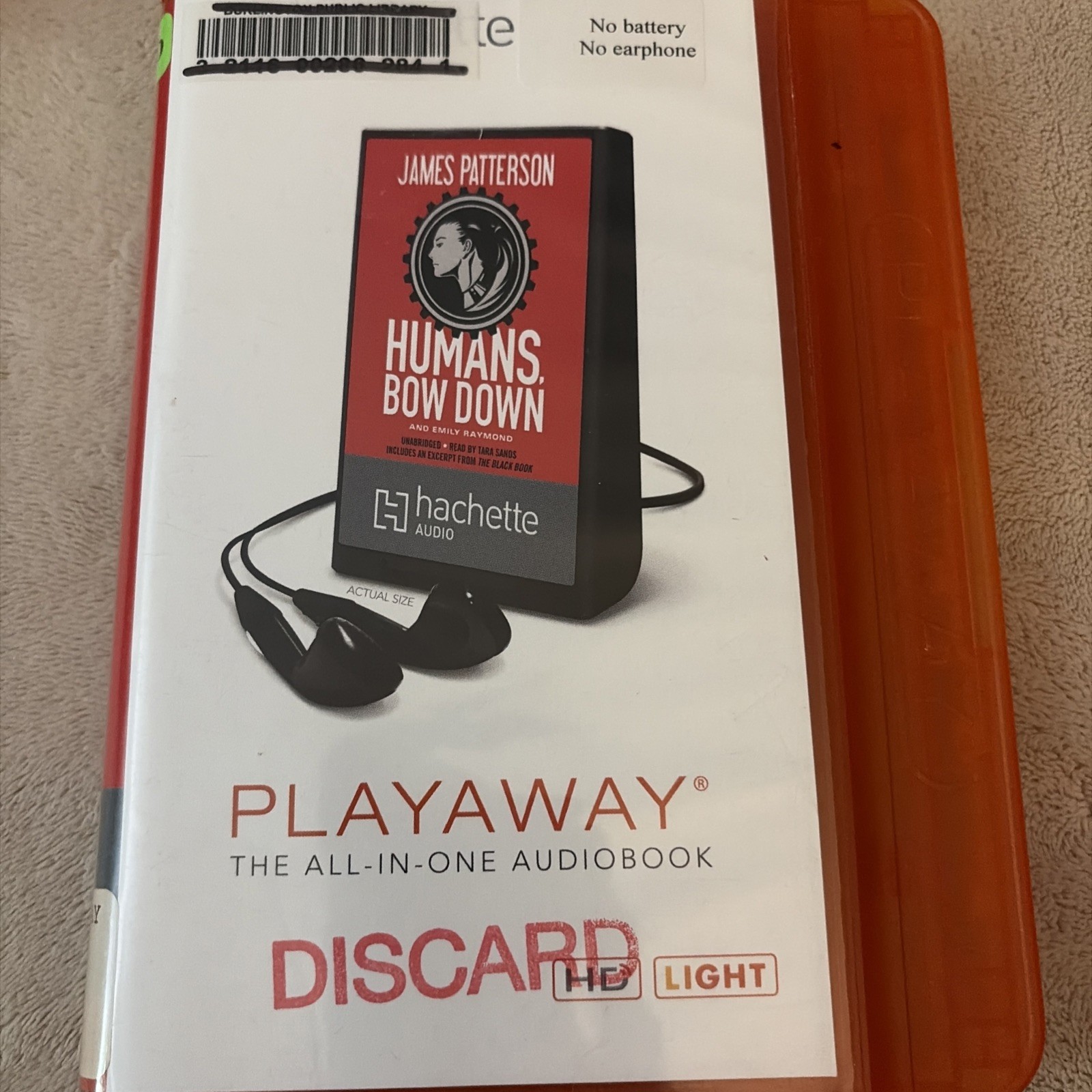 Playaway Audiobook Audio Book Ex Library — Humans Bow Down By James Patterson