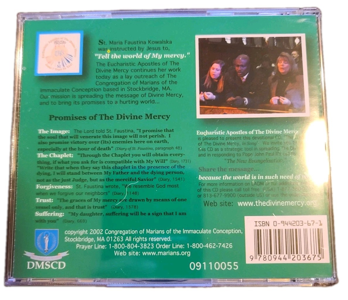 Chaplet of Divine Mercy in Song CD Pre‑Owned Tested Live Recording See Photos